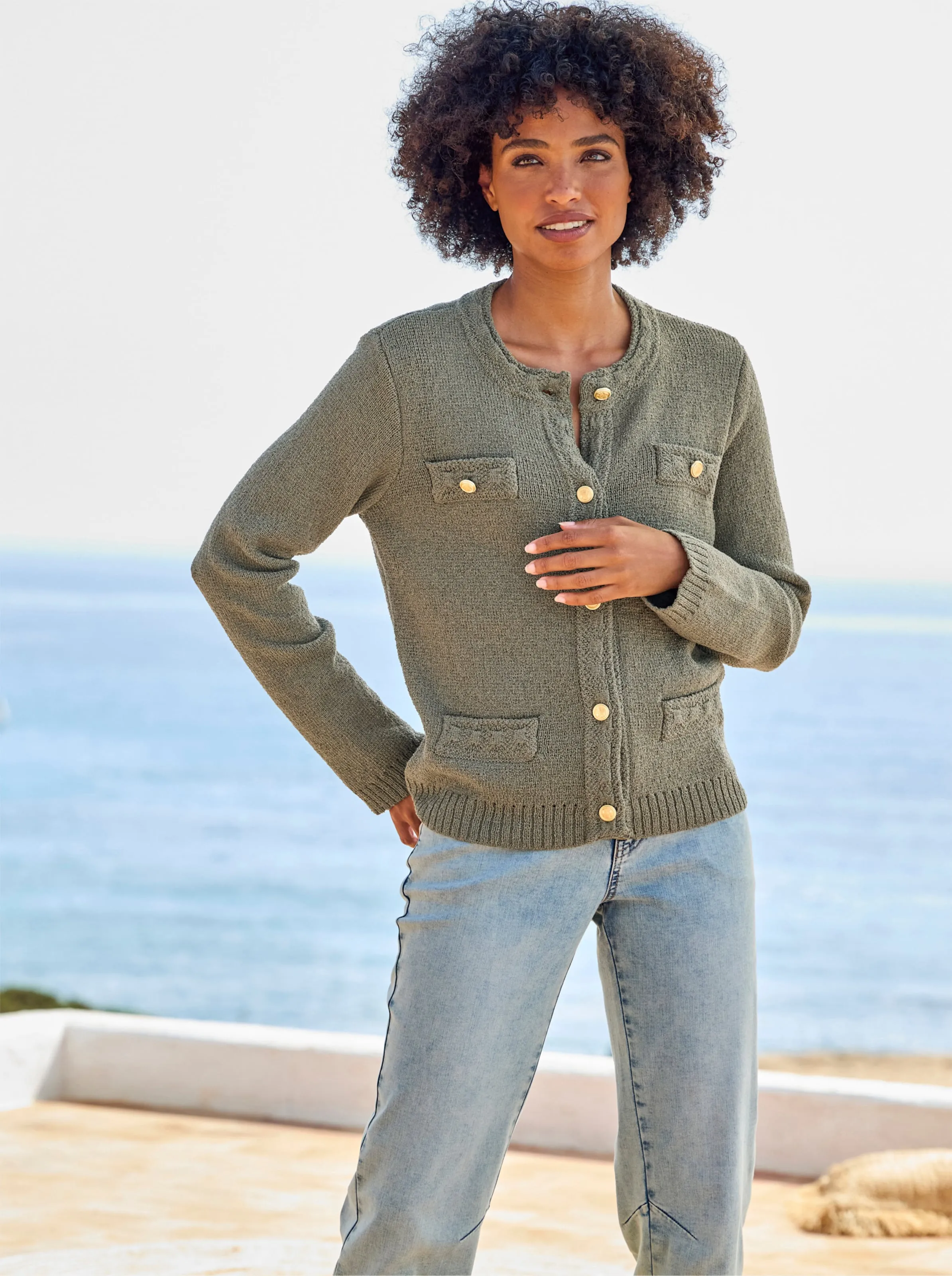 heine Strickjacke in khaki