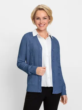 Strickjacke in jeansblau