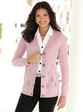 Strickjacke in rosé